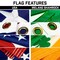 G128 Combo Pack: 20 Ft Telescoping Aluminum Flagpole (Black) & American and Ireland Shamrock Flags 3x5 Ft, Both ToughWeave Series Embroidered Polyester | Pole with Flags Included